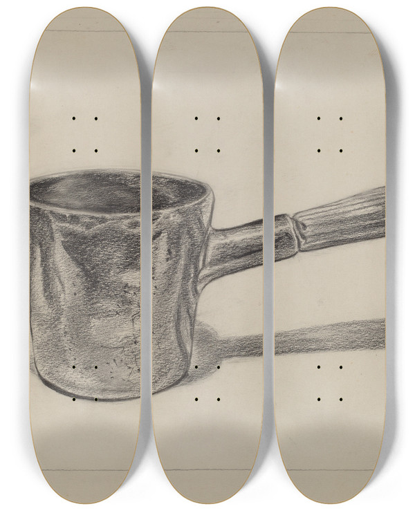 Triptych art skateboard deck of Hyman Pearlman Dipper by Hyman Pearlman