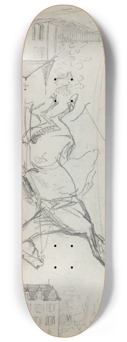 Henri de Toulouse-Lautrec - Sheet of Sketches 8.25 inch art skate deck
