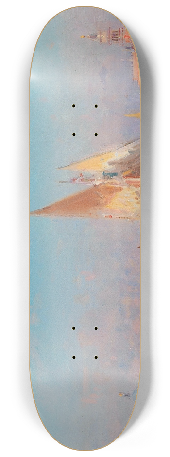 Henri Duvieux - Venice, a view of Santa Maria della Salute at sunset, 8.25 inch art skate deck
