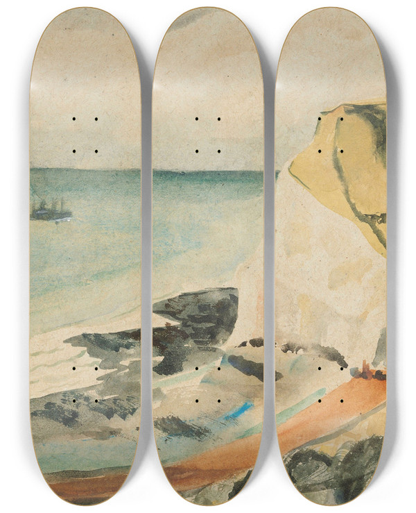 Triptych art skateboard deck of Christopher Wood Dover by Christopher Wood (1901-1930)