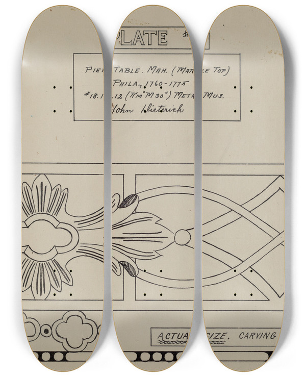 Triptych art skateboard deck of John Dieterich Pier Table_1 by John Dieterich