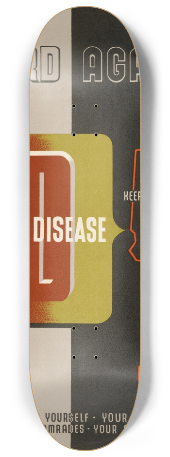 Abram Games - Guard Against Venereal Disease 8.25 inch art skate deck