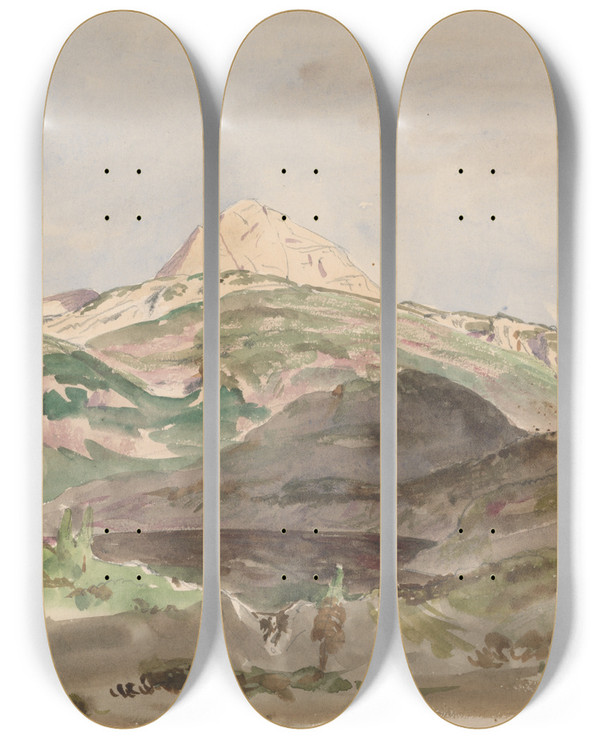Triptych art skateboard deck of Jan Nowopack View Of Wildesee by Jan Nowopacky