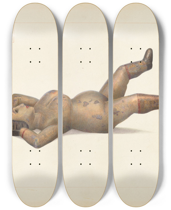 Triptych art skateboard deck of Gordon Saltar Bootjack by Gordon Saltar