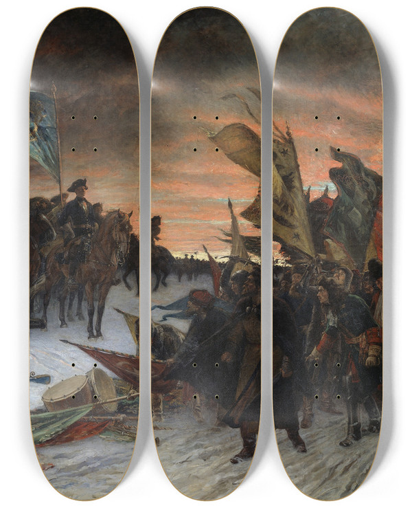 Triptych art skateboard deck of Gustaf Cederstrm Narva by Gustaf Cederstrom (1845-1933)