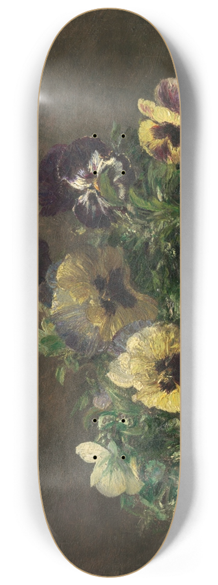 Henri Fantin-Latour - Potted Pansies 8.25 inch art skate deck