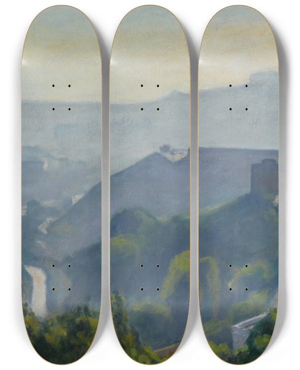 Triptych art skateboard deck of Albert Marquet Brume Sur Les Coteaux Dalger by Albert Marquet (1875-1947)