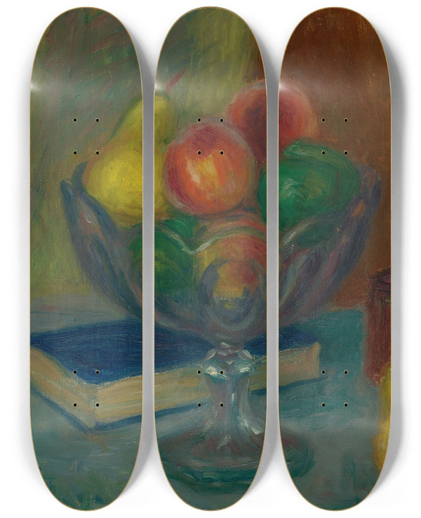Triptych art skateboard deck of William James Glackens Still Life With Japan Box by William James Glackens (1870-1938)