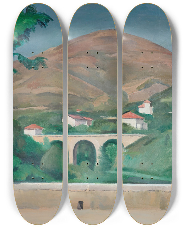 Triptych art skateboard deck of Jean Marchand Le Parapet Vence by Jean Marchand