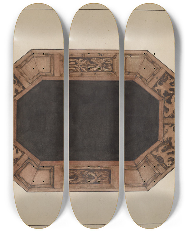 Triptych art skateboard deck of Nicholas Gorid Top Of Table by Nicholas Gorid (20-)