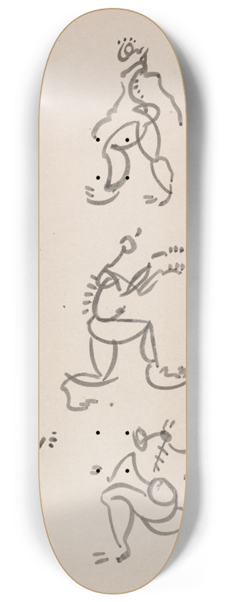 Henri Gaudier-Brzeska - Nine Dancing Figures, in Three Registers 8.25 inch art skate deck