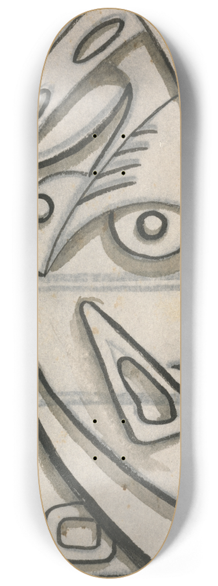 Henri Gaudier-Brzeska - Relief Design of a Seated Female Figure 8.25 inch art skate deck