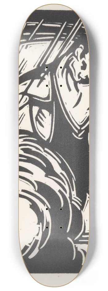 Henri Jonas - Personificatie van het onweer boven een landschap 8.25 inch art skate deck