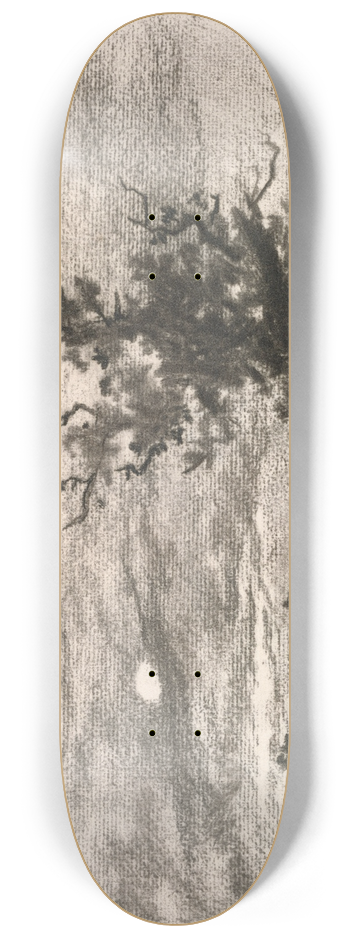 Henri-Joseph Harpignies - Moonlit Landscape 8.25 inch art skate deck