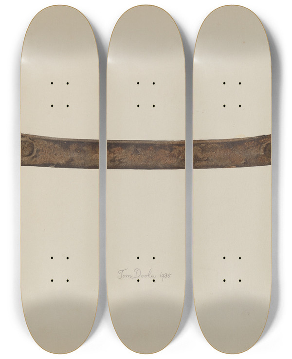 Triptych art skateboard deck of Thomas Dooley Drawshave by Thomas Dooley