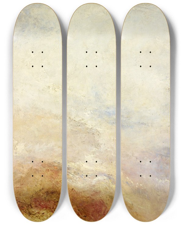 Triptych art skateboard deck of Joseph Mallord William Turner A Mountain Scene Val Daosta by Joseph Mallord William Turner (1775-1851)