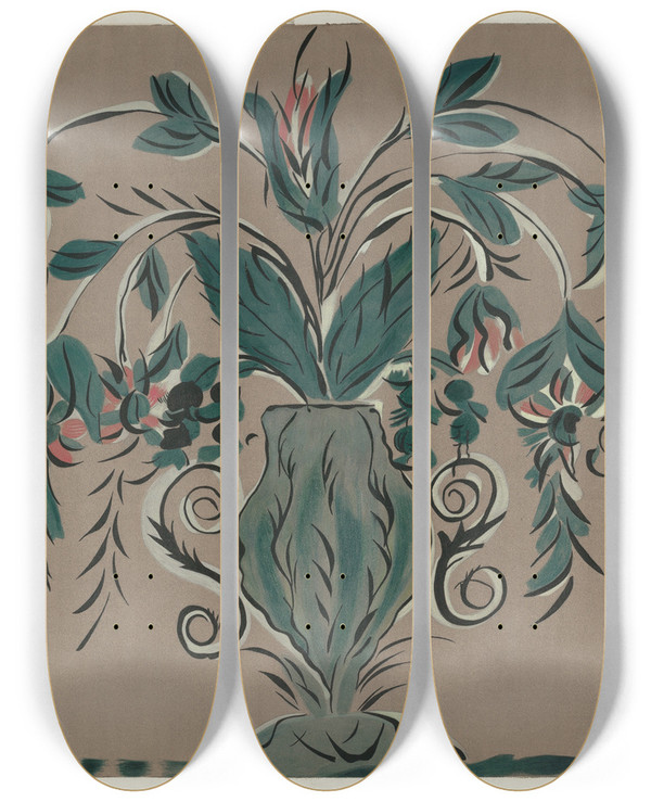 Triptych art skateboard deck of Martin Partyka Hand Painted Wall_2 by Martin Partyka