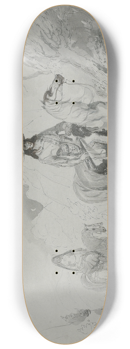 Alfred Jacob Miller - A bourgeois of the rocky mountains 8.25 inch art skate deck