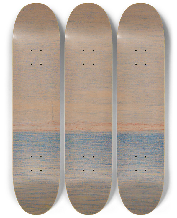 Triptych art skateboard deck of Karl Nordstrm Navigation Mark by Karl Nordstrom (1855-1923)