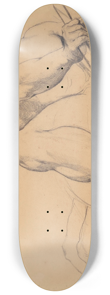 Henri Leopold Lvy - Etude de jeune homme allong, le pied gauche en avant 8.25 inch art skate deck