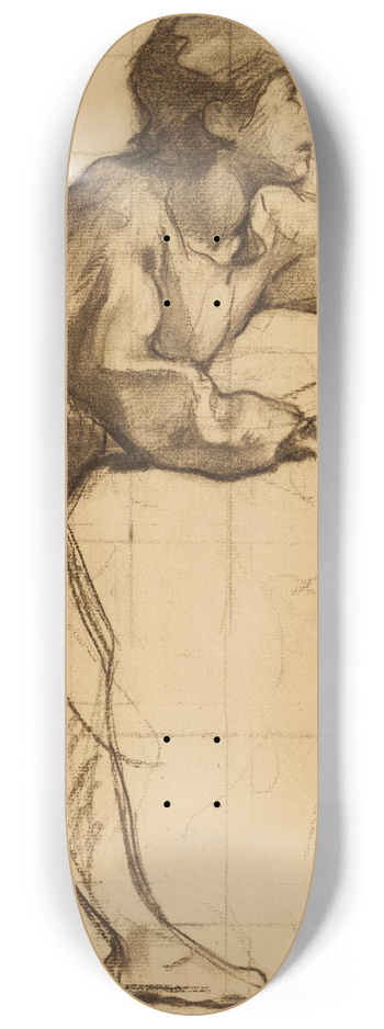 Henri Leopold Lvy - Etude de jeune homme entourant un animal 8.25 inch art skate deck