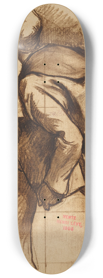 Henri Leopold Lvy - Etude dun moine de dos 8.25 inch art skate deck