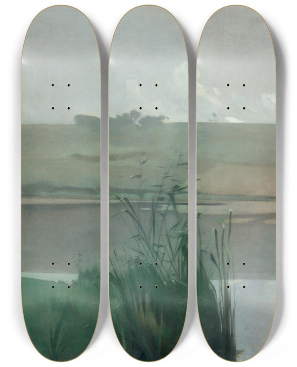 Triptych art skateboard deck of John Henry Twachtman Arqueslabataille_2 by John Henry Twachtman (1853-1902)