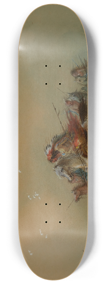Alfred Jacob Miller - Indians on the War Path 8.25 inch art skate deck