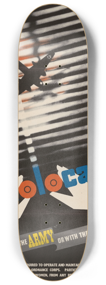 Abram Games - Radiolocation  Train with the Army or with the A.T.S. 8.25 inch art skate deck