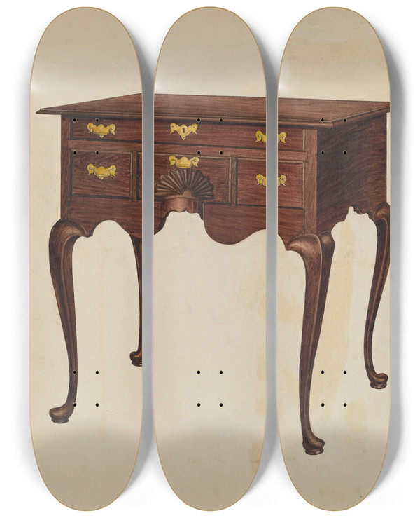 Triptych art skateboard deck of Arthur Johnson Lowboy_1 by Arthur Johnson