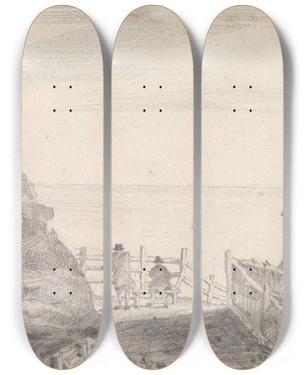 Triptych art skateboard deck of Thomas Hastings Hastings by Thomas Hastings (1778-1854)