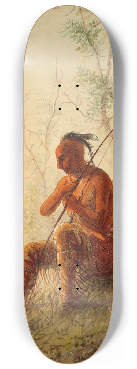 Alfred Jacob Miller - Sioux Indian at a Grave 8.25 inch art skate deck