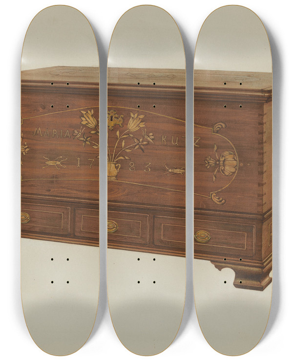 Triptych art skateboard deck of Frances Lichten Chest_2 by Frances Lichten (1889-1961)