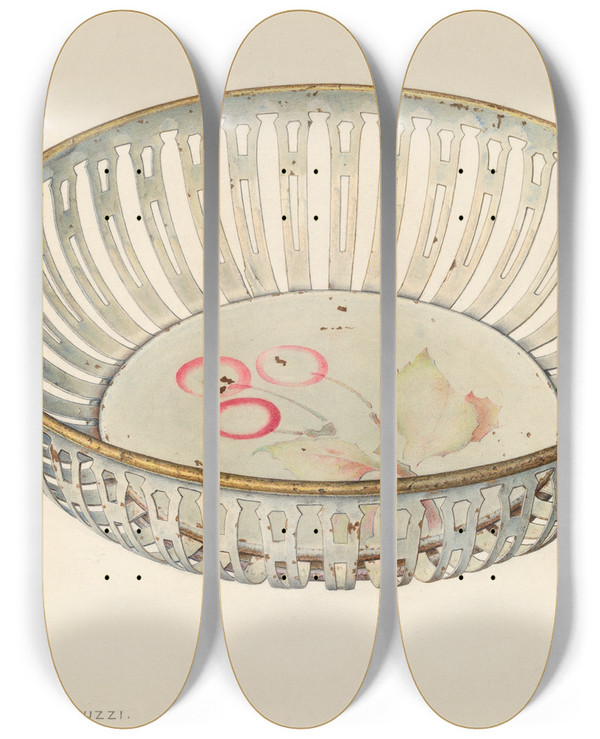 Triptych art skateboard deck of John H Tercuzzi Bread Basket by John H Tercuzzi