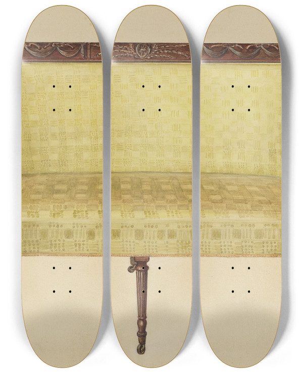 Triptych art skateboard deck of Bernard Gussow Sofa_2 by Bernard Gussow