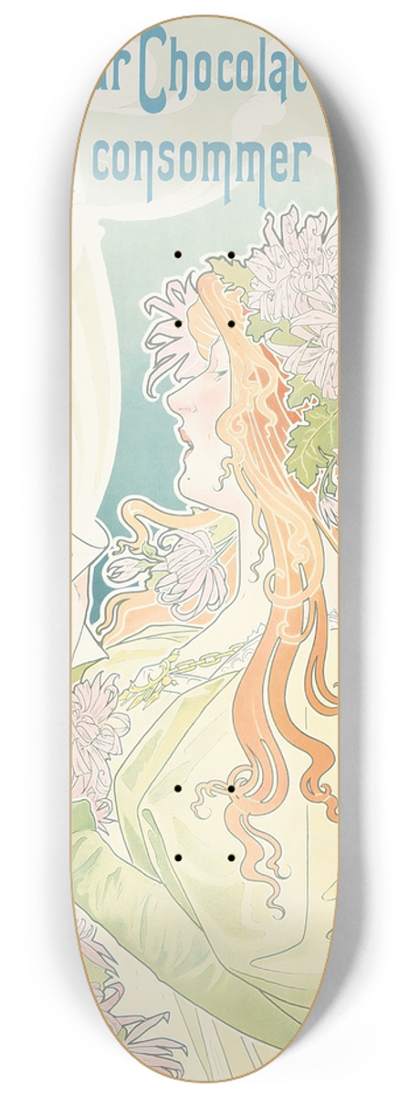 Henri Privat-Livemont - Cacao Van Houten 8.25 inch art skate deck