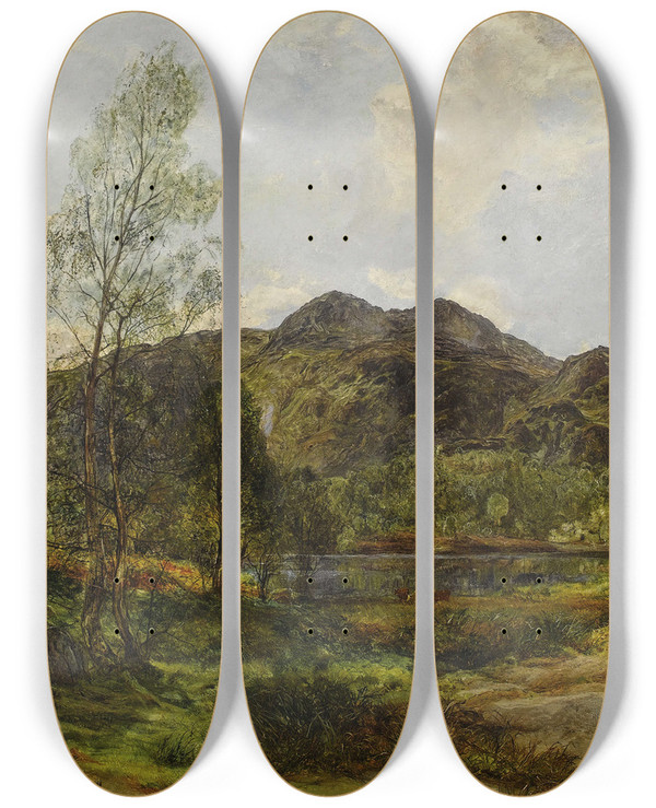 Triptych art skateboard deck of Alexander Fraser Jr Ben Venue by Alexander Fraser Jr. (1828-1899)