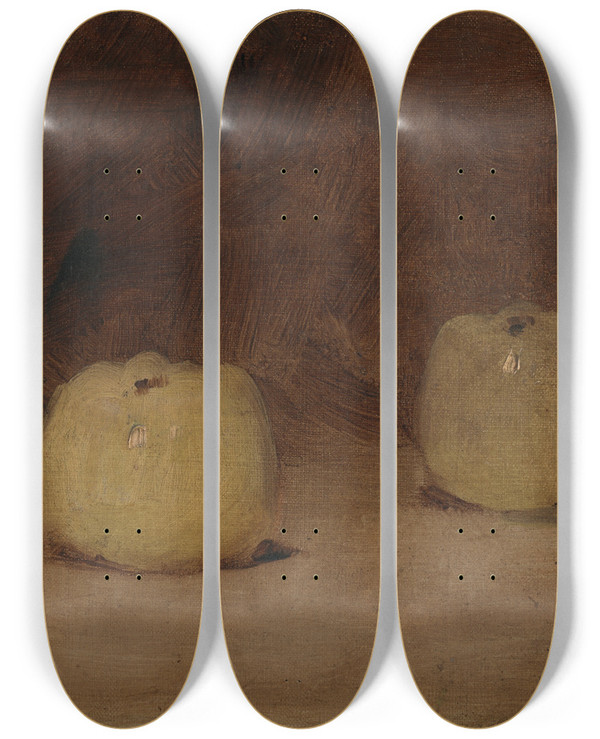 Triptych art skateboard deck of Douard Manet Still Life With Twoapples by douard Manet (1832-1883)