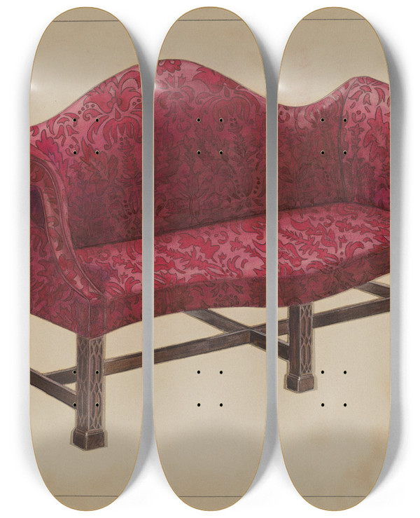 Triptych art skateboard deck of Frank Wenger Sofa_1 by Frank Wenger (20-)