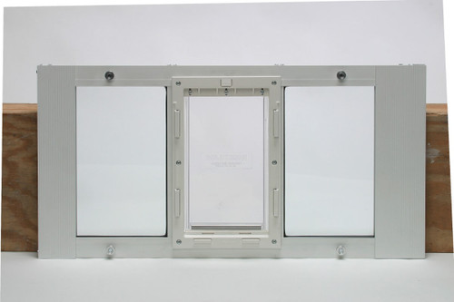 Ideal Fast Sash window pet doors are spring loaded for easy installation and come in small to extra large pet door sizes