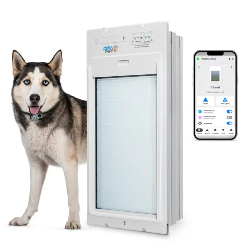 High Tech Rollup Electronic Pet Door for large dogs