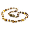 Amber necklace - polished greenish & honey random beads