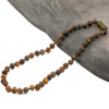 Amber necklace - unpolished rare grey baroque