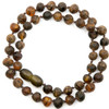 Amber necklace - unpolished rare grey baroque