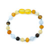 Aquamarine and RAW Multicolour Amber Bracelet