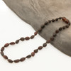 Amber necklace - raw dark cherry beans