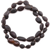 Amber necklace - raw dark cherry beans