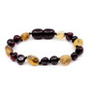 Baltic Amber  bracelet / anklet - mixed beads dark cherry + swamp honey