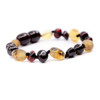 Baltic Amber  bracelet / anklet - mixed beads dark cherry + swamp honey