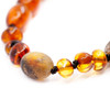 Grey & cognac amber anklet